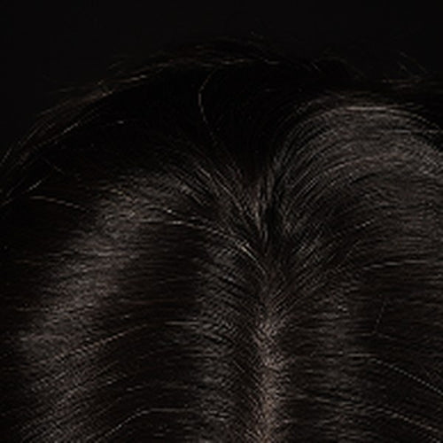 Week 5 progress photo showing dark hair parted at the crown